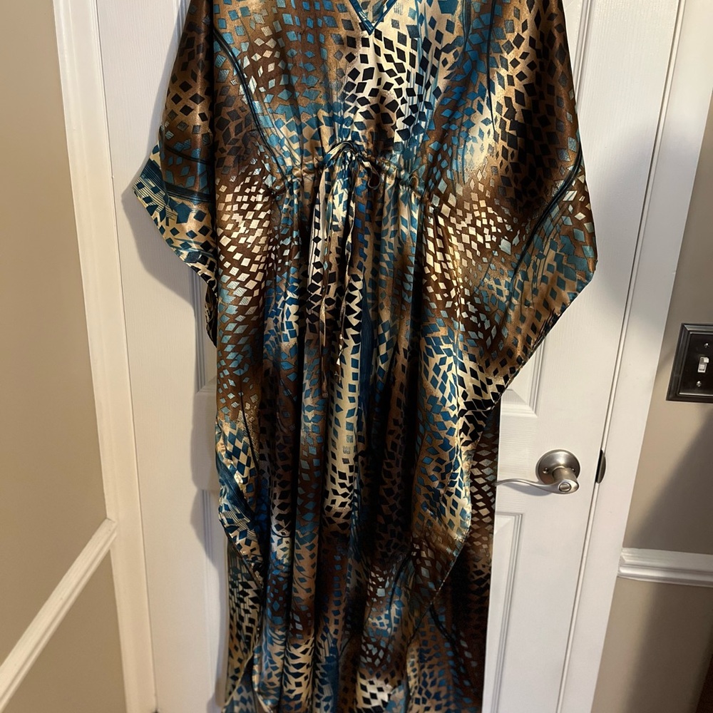 Winlar Geometric Print Kaftan Dress
